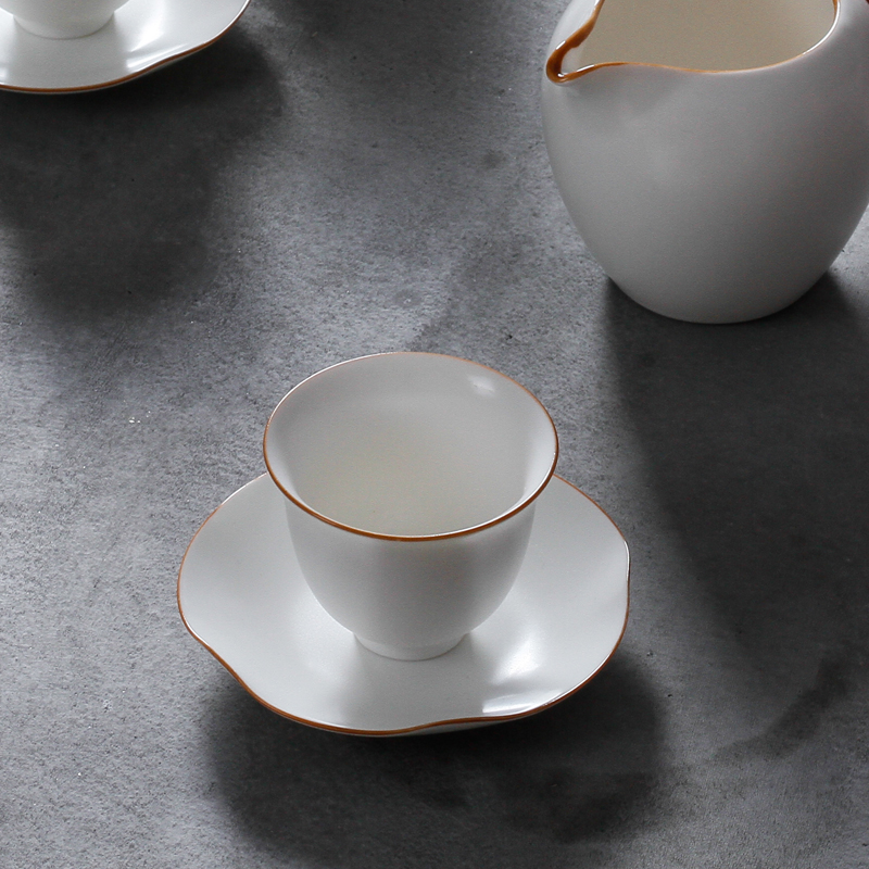 Three thousand tea kungfu tea accessories up white cup mat saucer tea tea art creative tea cup mat