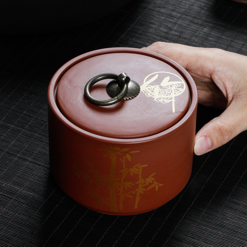 Three thousand tea violet arenaceous caddy fixings tea tea urn large - sized ceramic wake manual tea tea box storehouse