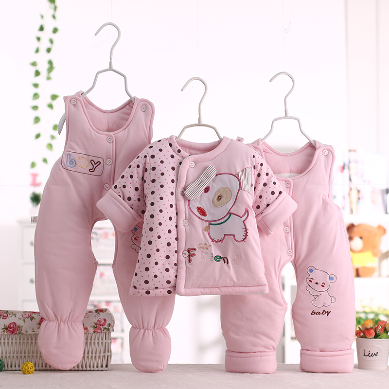 新生儿冬装女0一1岁婴儿棉衣套装冬季加厚棉