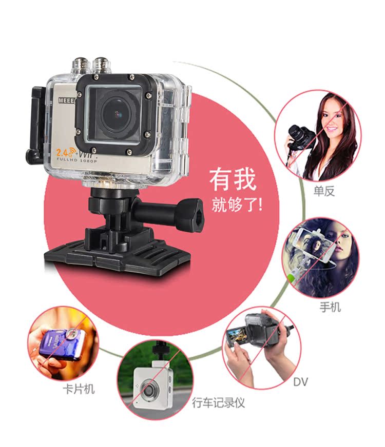 MEEE GOU / MEE + 5 camera thể thao thu nhỏ kỹ thuật số chống nước 4K HD ngoài trời