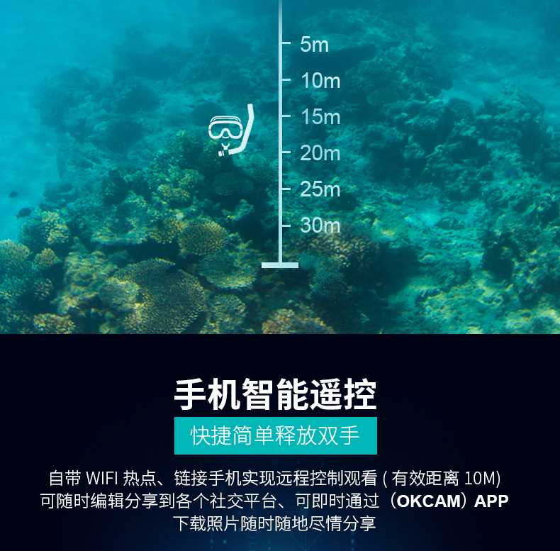 M dog M7 camera thể thao 4K HD chống nước WIFI lặn ngoài trời camera xe máy cưỡi camera dưới nước - Máy quay video kỹ thuật số máy quay sony 4k
