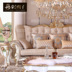 豪豪 niềm tự hào kết hợp sofa gỗ châu Âu 1 + 2 + 3 sofa vải Mỹ phòng khách gỗ rắn - Bộ đồ nội thất mẫu giường ngủ đẹp đơn giản Bộ đồ nội thất