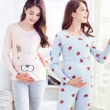 Термобелье, хлопковые штаны для беременных, демисезонная послеродовая пижама для кормящих грудью, удерживающее тепло нижнее белье