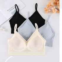 Cool womens underwear Beauty back bra vest No steel ring Girl fixed cup Anti-walk light slim shoulder strap harness 9087