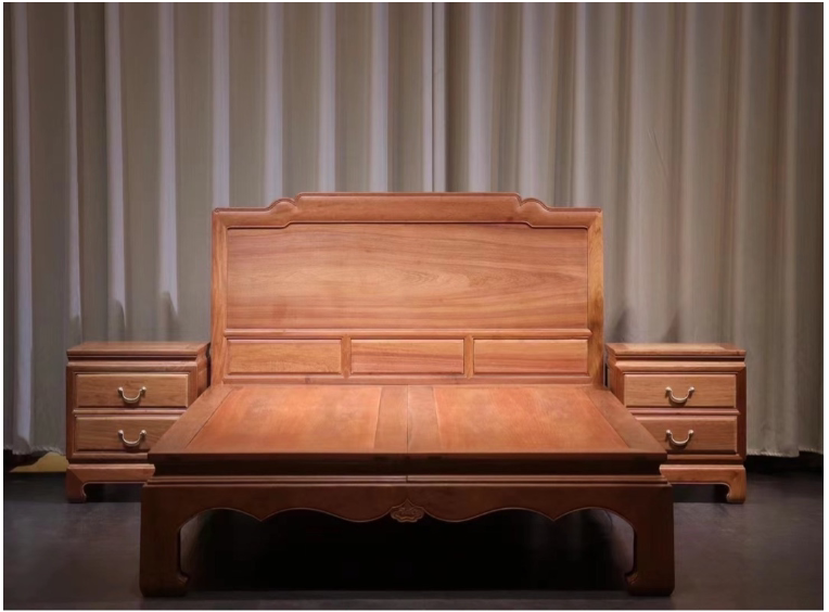 Fulian Tianmauwood furniture Myanmar flower wood wood 1 5 large bed Ming imitated ancient Chinese solid wood bed bedroom
