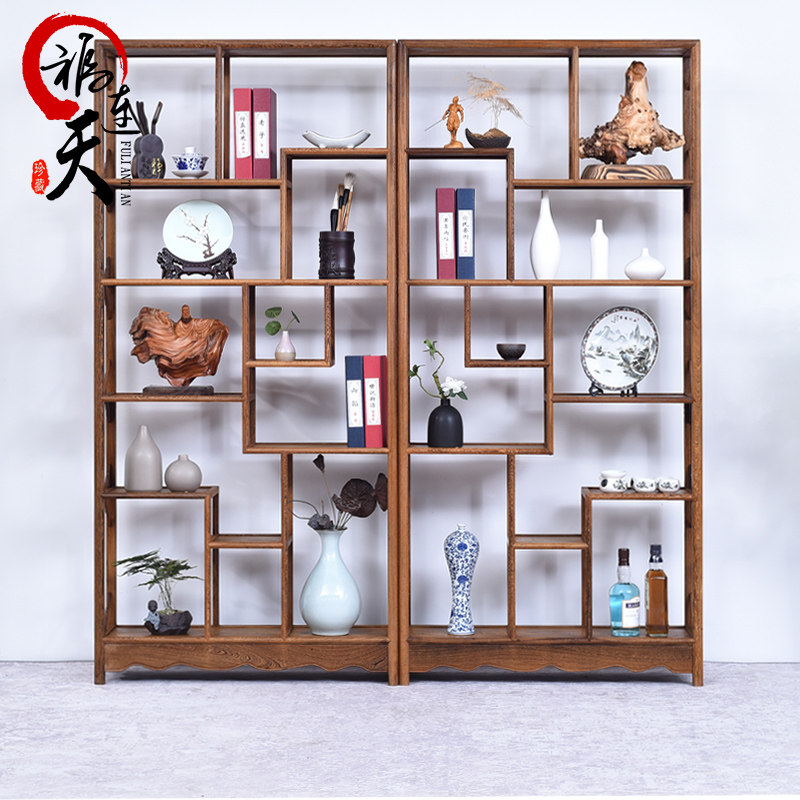 Red Wood Furniture Ming and Qing Antique Chicken Wings Wood Bou Ancient Rack Chinese Solid Wood Multi Treasure Cabinet Partition Swing Piece Antique Rack