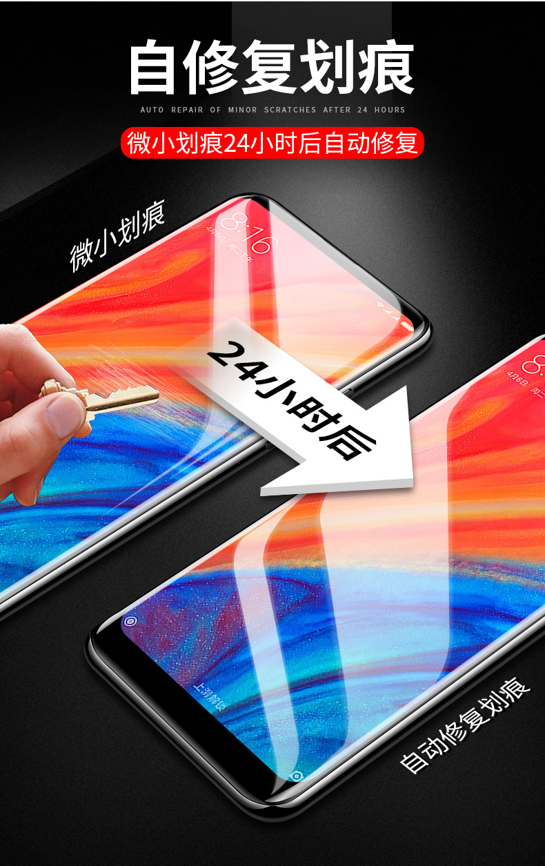 小米mix2S钢化膜mix2水凝膜8se全屏覆盖6X手
