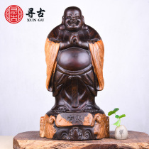Looking for ancient ebony wood carving all parties gathered in Maitreya Buddha ornaments solid wood carving living room home offering Buddha crafts