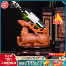 Looking for ancient flower pear wood carving deer wine rack ornaments solid wood carving crafts home decorations auspicious longevity gifts