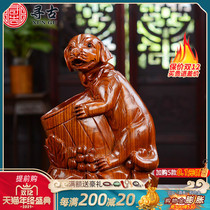 Looking for ancient flower pear wood carving puppy pen holder ornaments solid wood carving crafts home decorations office gift gifts