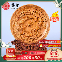 Looking for the ancient Taihang Cliff Wood carving flowers and rich ornaments home wooden office living room decoration gift crafts