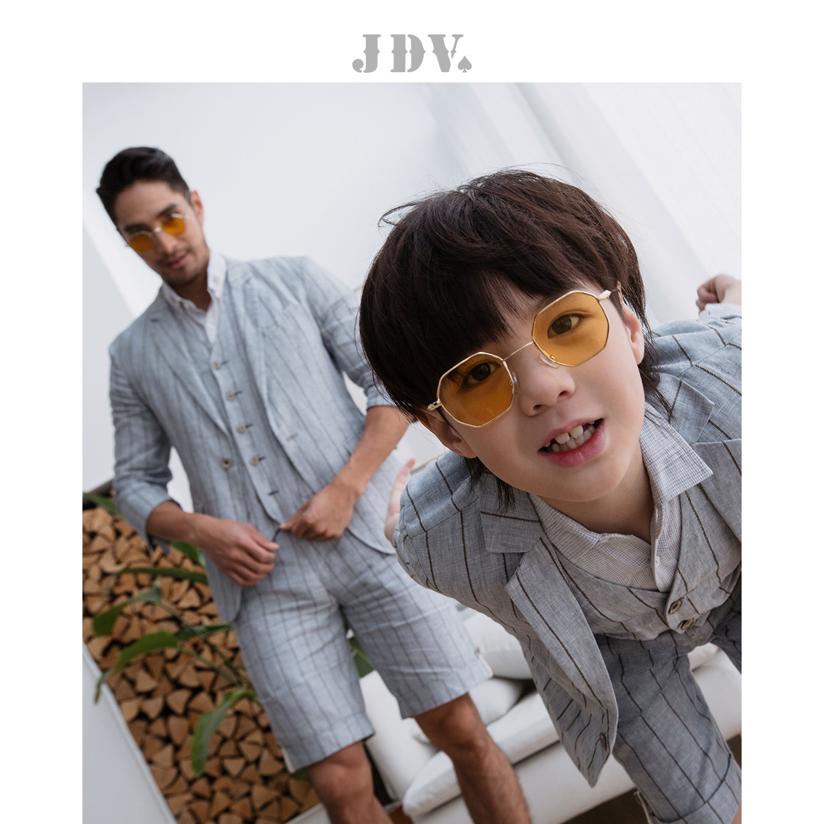 JDV Childrens Mall với chàng trai 2020 Summer sọc ngắn tay phù hợp với SMS0T64BBL.