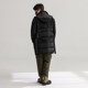 JDV men's clothing store same style new fall and winter black hooded splicing warm mid-length woolen coat jacket