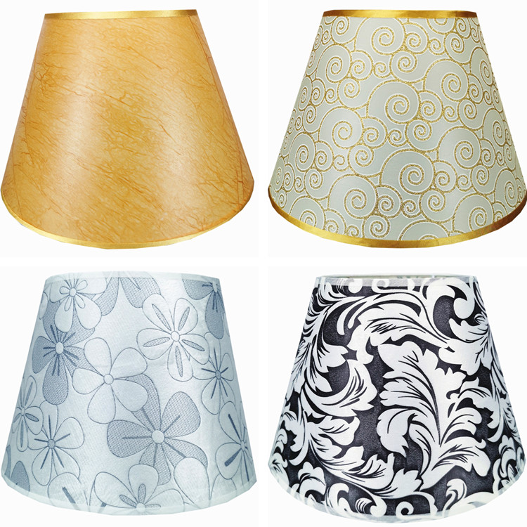 Table lamp fabric PVC sheepskin lampshade custom-made DIY flash silver golden wall lamp floor lamp shell lampshade