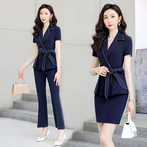 High-end professional suit women Summer short sleeve fashion business dress dress dress hotel manager work clothes thin