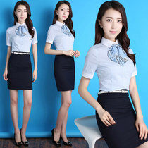 2021 summer professional dress womens dress short sleeve striped shirt set womens dress interview work clothes dress