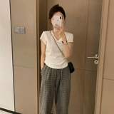 Летняя сексуальная приталенная базовая приятная телу футболка с коротким рукавом, V-образный вырез