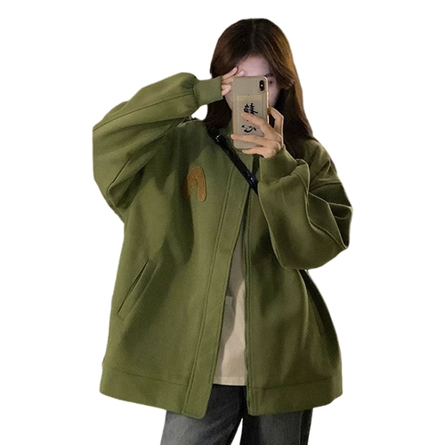 Бейсбольная форма, осенняя демисезонная ретро куртка, премиум класс, свободный крой, в американском стиле, с вышивкой