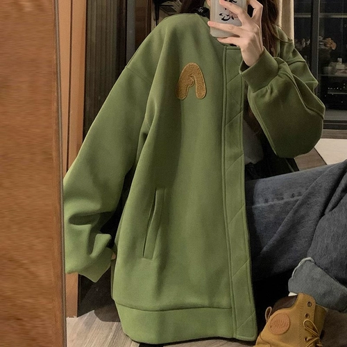 Бейсбольная форма, осенняя демисезонная ретро куртка, премиум класс, свободный крой, в американском стиле, с вышивкой