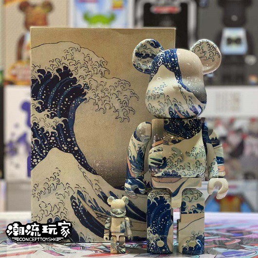 BE@RBRICK 400%100% 25週年限定葛飾北齋神奈川衝浪裡潮玩模型現貨