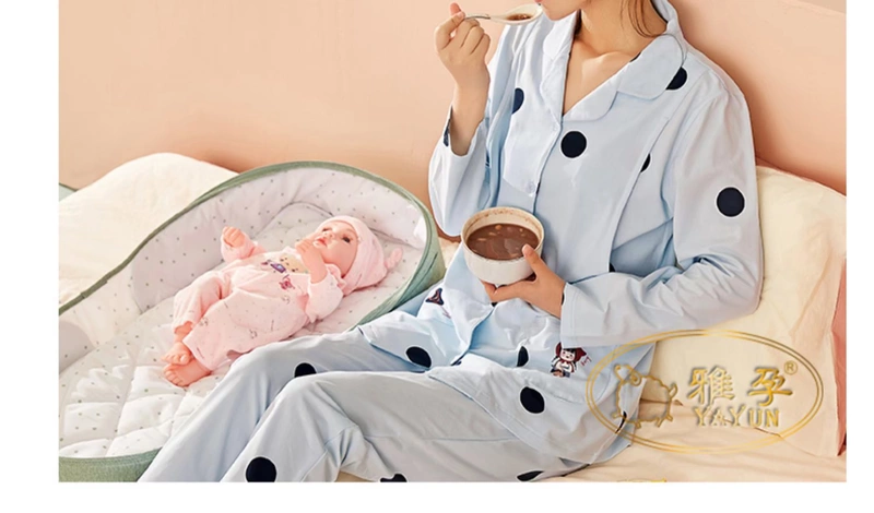 Đồ ngủ bà bầu cotton mỏng mùa hè, đồ cho con bú sau sinh, đồ bầu, đồ mặc nhà cho bà bầu 67 tháng - Giải trí mặc / Mum mặc