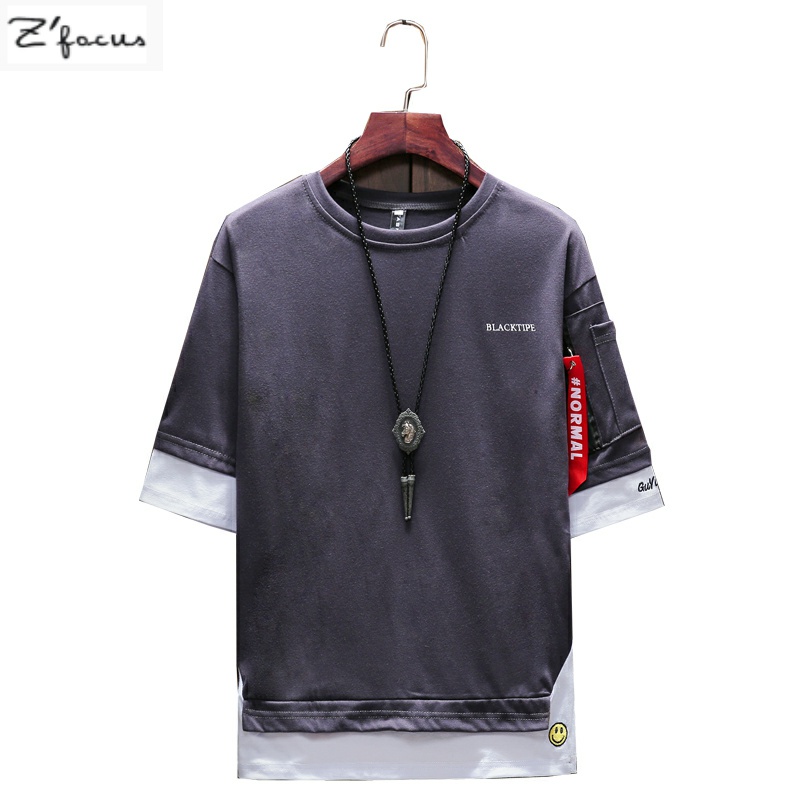 zfocus nam triều t-shirt gió của Trung Quốc phù hợp với nam giới cotton t-shirt cha mùa hè áo thun ngắn tay nam mùa hè váy