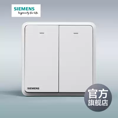 Siemens switch socket panel Lingyun series white two-open single control with LED switch official flagship store