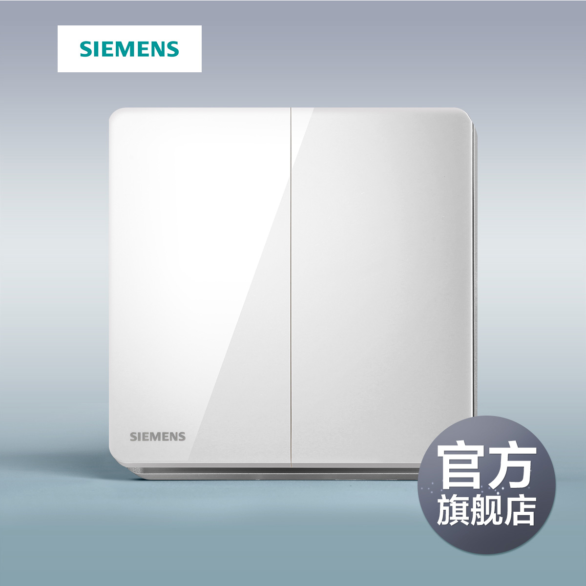 Siemens switch socket panel Ruizhi titanium silver bezel 86 two-open double control switch official flagship store