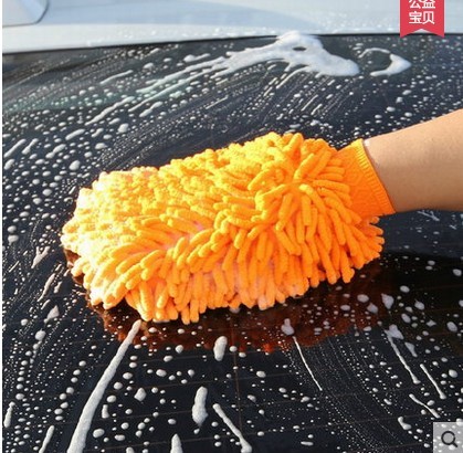 Car washing wool gloves wool wiped gloves Car beauty products brushing car special pure wool gloves