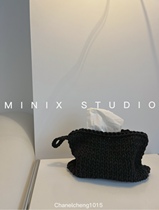 Minixstudio черная коробка для салфеток ручной работы плетение из хлопчатобумажной веревки для нишевой мебели для дома знаменитостей