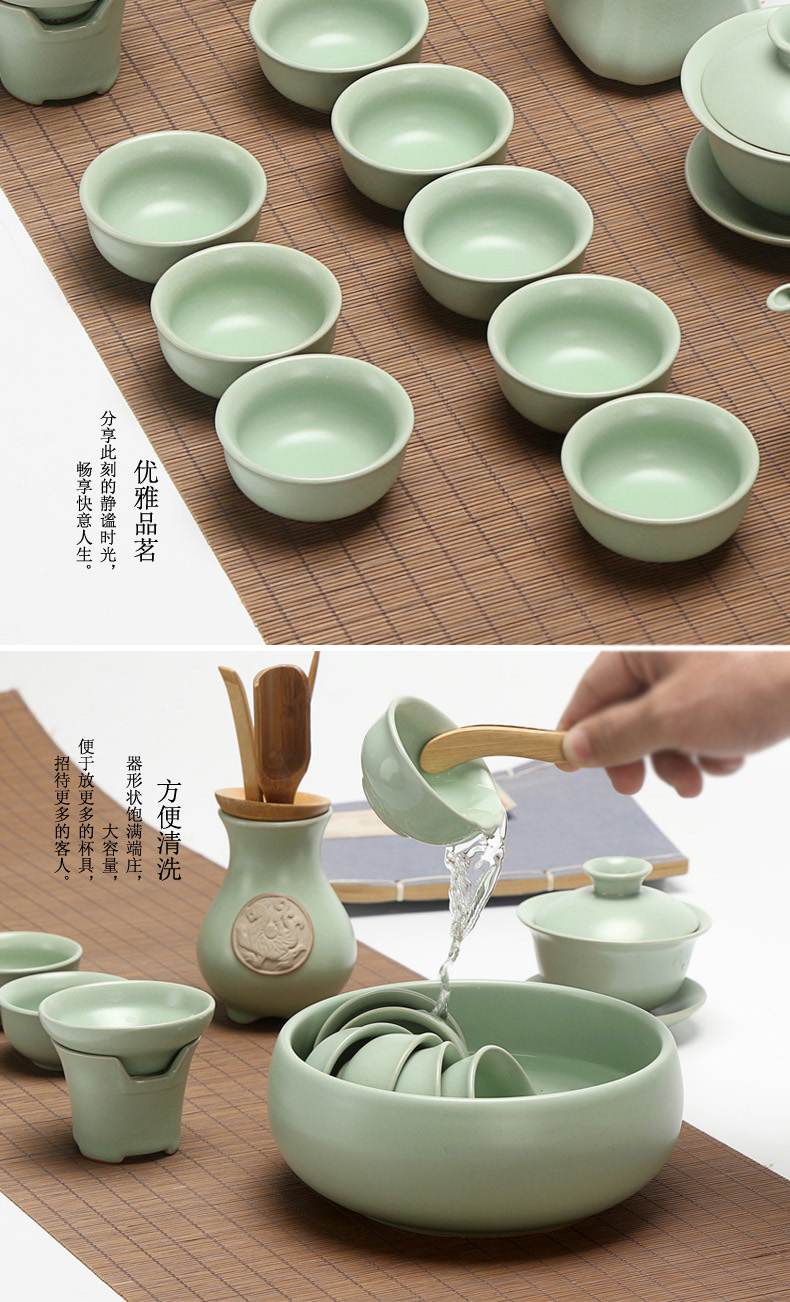 Office kung fu tea set household contracted slicing tureen teapot teacup tea tray of a complete set of your up porcelain tea set