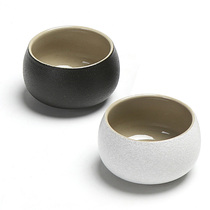 Black pottery large master teacup Tea cup Ceramic Kung Fu tea set Individual single cup Japanese coarse pottery Two small cups