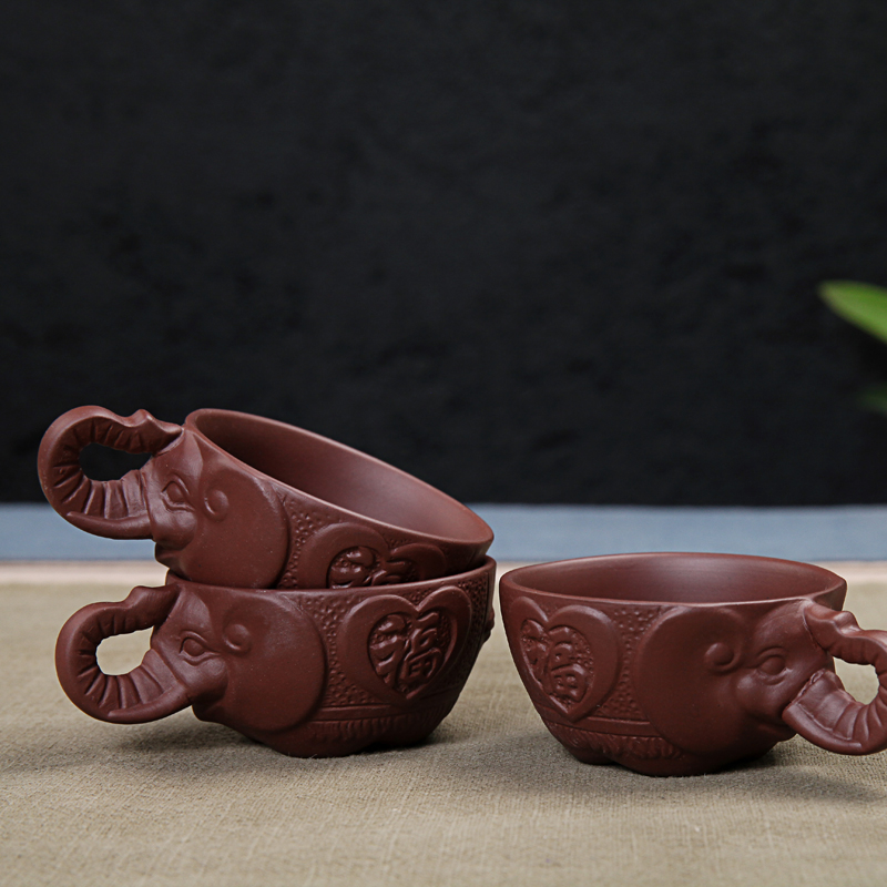 Xin yuan, yixing purple sand cup master cup sample tea cup tea individual cup bowl with a small cup of auspicious handle small cup