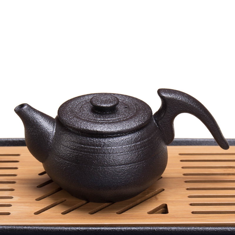 Xin arts edge creative household ceramic teapot Japanese kung fu tea tea is the pot of single pot large black pottery side