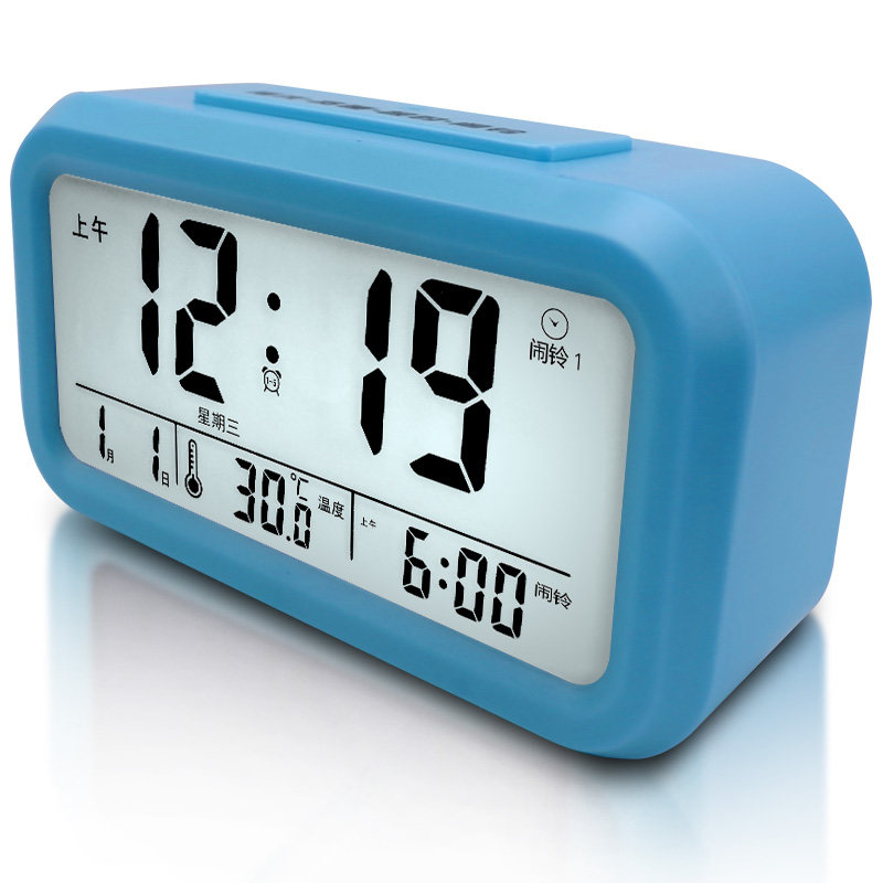 Creative electronic alarm clock students with bedroom muted bedside luminous smart personality lazy simple Nordic style