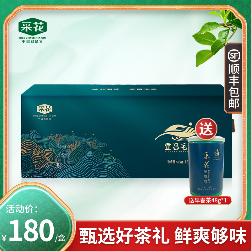 (2022 new tea) to take the flower Yichang Mao tip Ming prettier fried green tea strip boxed Hubei tea gift giving gift