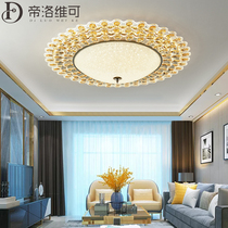 Crystal living room lamp ceiling lamp modern simple atmosphere light luxury style 2019 new led round master bedroom