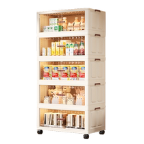 Installation-free storage cabinet for household baby and childrens clothes organizing multi-layer snack plastic folding storage cabinet