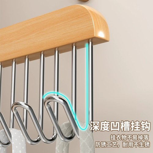 Деревянная вешалка для домашнего использования, универсальный жилет, система хранения из натурального дерева, эффект подтяжки