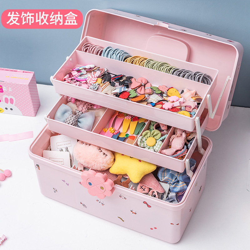 Children's hair accessories storage box girl headgear headgear jewelry box baby hairclip girl hair card box
