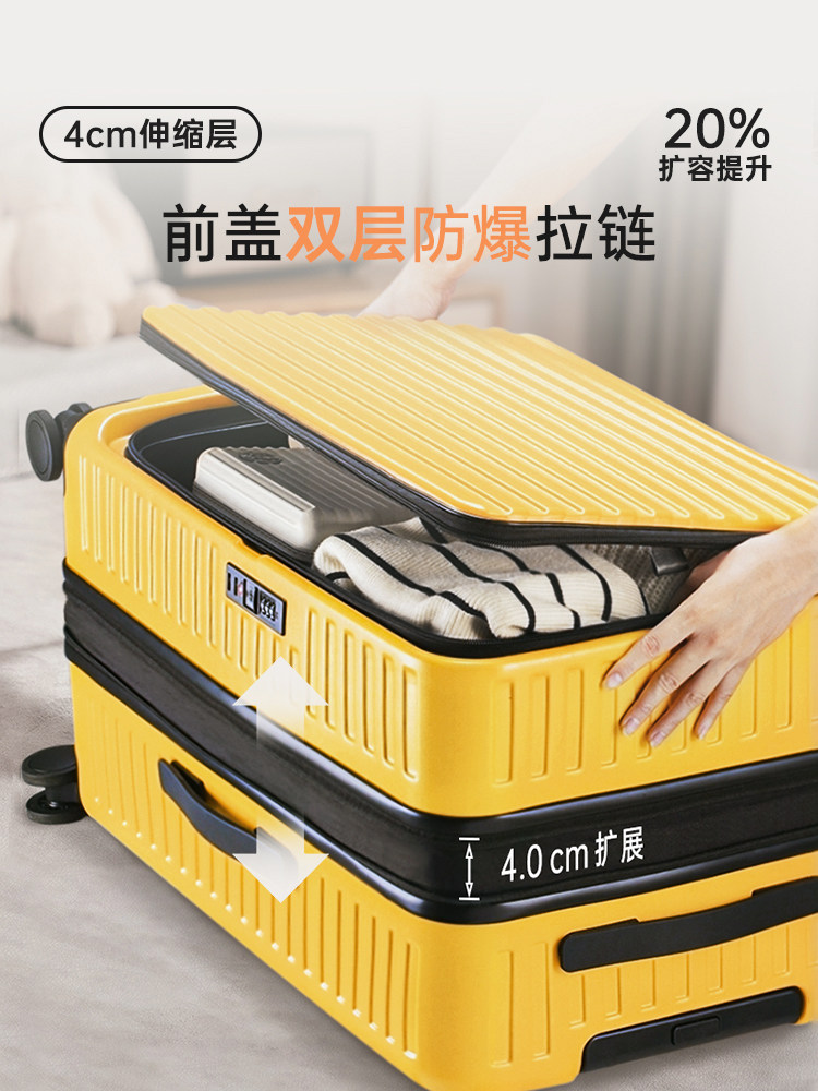 Pc Side-Opening Suitcase with Expandable Large Capacity, Front-Opening 24inch New Model Trolley Case 28-Inch Password Travel Suitcase for Men and Women