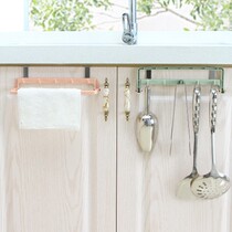 Cabinet door back pylons Multi-function 5 hooks Kitchen rag pylons Nail-free towel hooks Soup spoon rack hanging rod