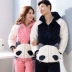 Cặp đôi đồ ngủ nhung san hô nhồi bông dày ba lớp áo trùm đầu ấm áp cho phụ nữ áo khoác cotton mùa thu và mùa đông dây kéo nhà nam đồ ngủ đẹp Cặp đôi