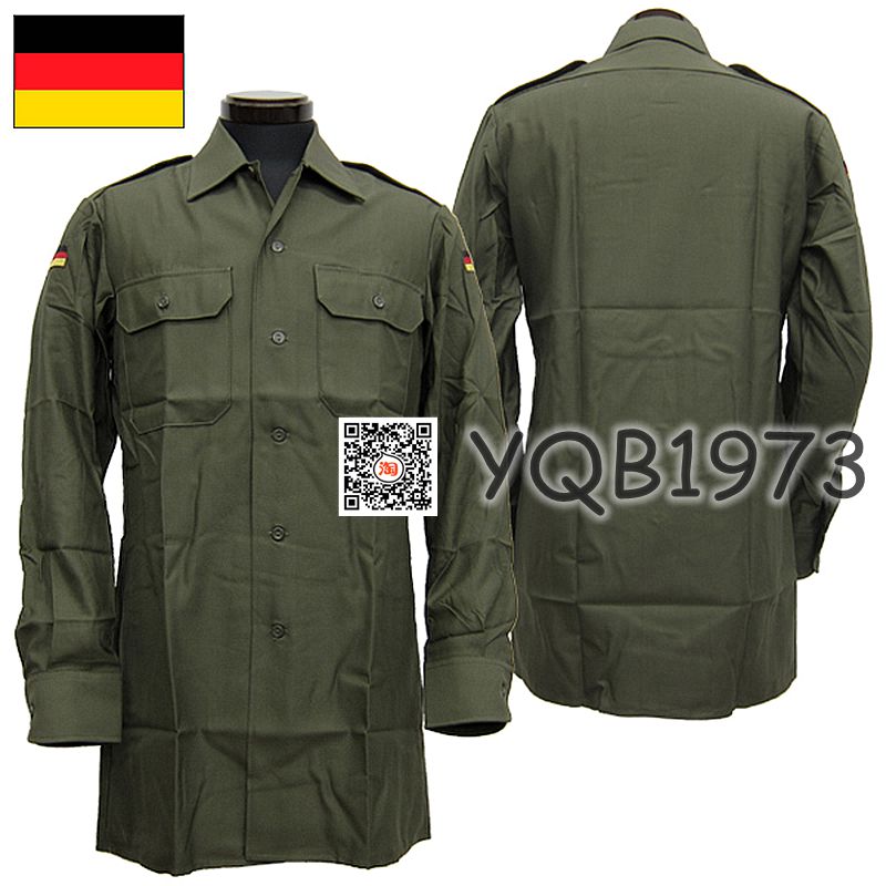 Imported original German army public hair army green camp long-sleeved shirt German shirt brand new stock