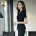 Bộ đồ chuyên nghiệp nữ mùa hè thời trang mới khí chất ol mặc chuyên nghiệp váy ngắn tay cho nữ tiếp viên đồng phục - Bộ đồ đồ bộ trung niên Bộ đồ