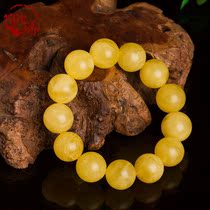 Decorated with natural worry-free amber beeswax handstring chicken oil Yellow full honey bracelet Baltic bracelet men and women