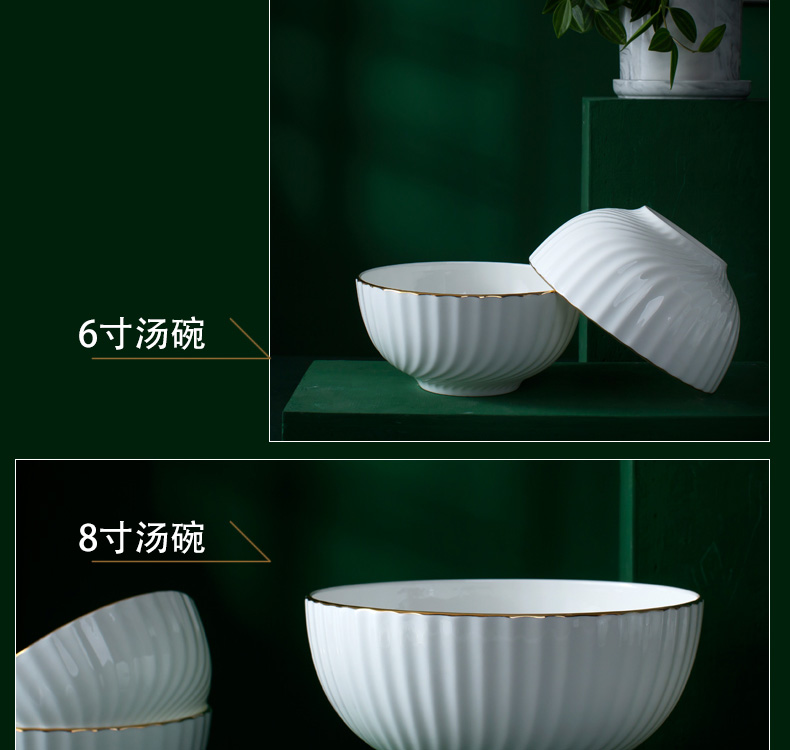 Northern dishes suit household combination fashion simple Chinese ipads porcelain tableware suit dishes of jingdezhen ceramic bowl