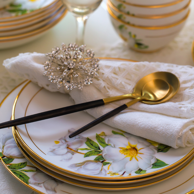 Ipads China tableware suit of jingdezhen ceramics European dishes chopsticks bowl dish household portfolio wedding gifts