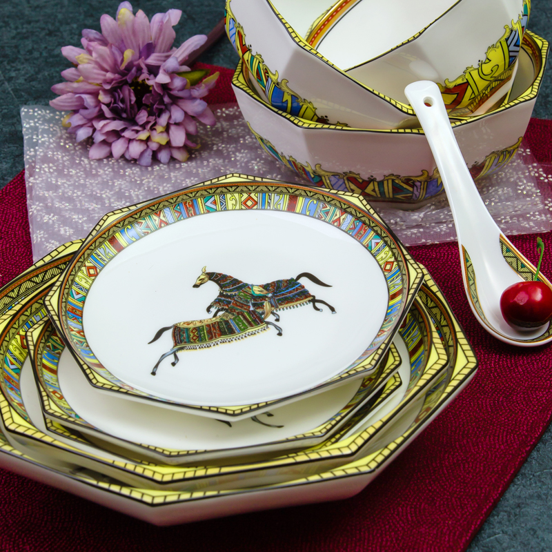 Jingdezhen European - style ipads porcelain tableware sets up phnom penh dishes octagon ceramic dishes and plates household gifts