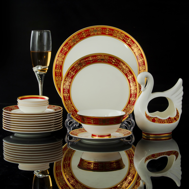 Jingdezhen ceramic tableware porcelain European - style up phnom penh 66 skull porcelain tableware suit wedding dishes suit Chinese style